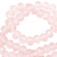 Top Glas Facett Glasschliffperlen 8x6mm rondellen Crystal blush rose-pearl shine coating